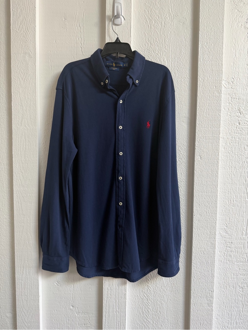 POLO RALPH LAUREN Men's Classic Fit Featherweight Mesh Shirt Medium Navy - Picture 3 of 7